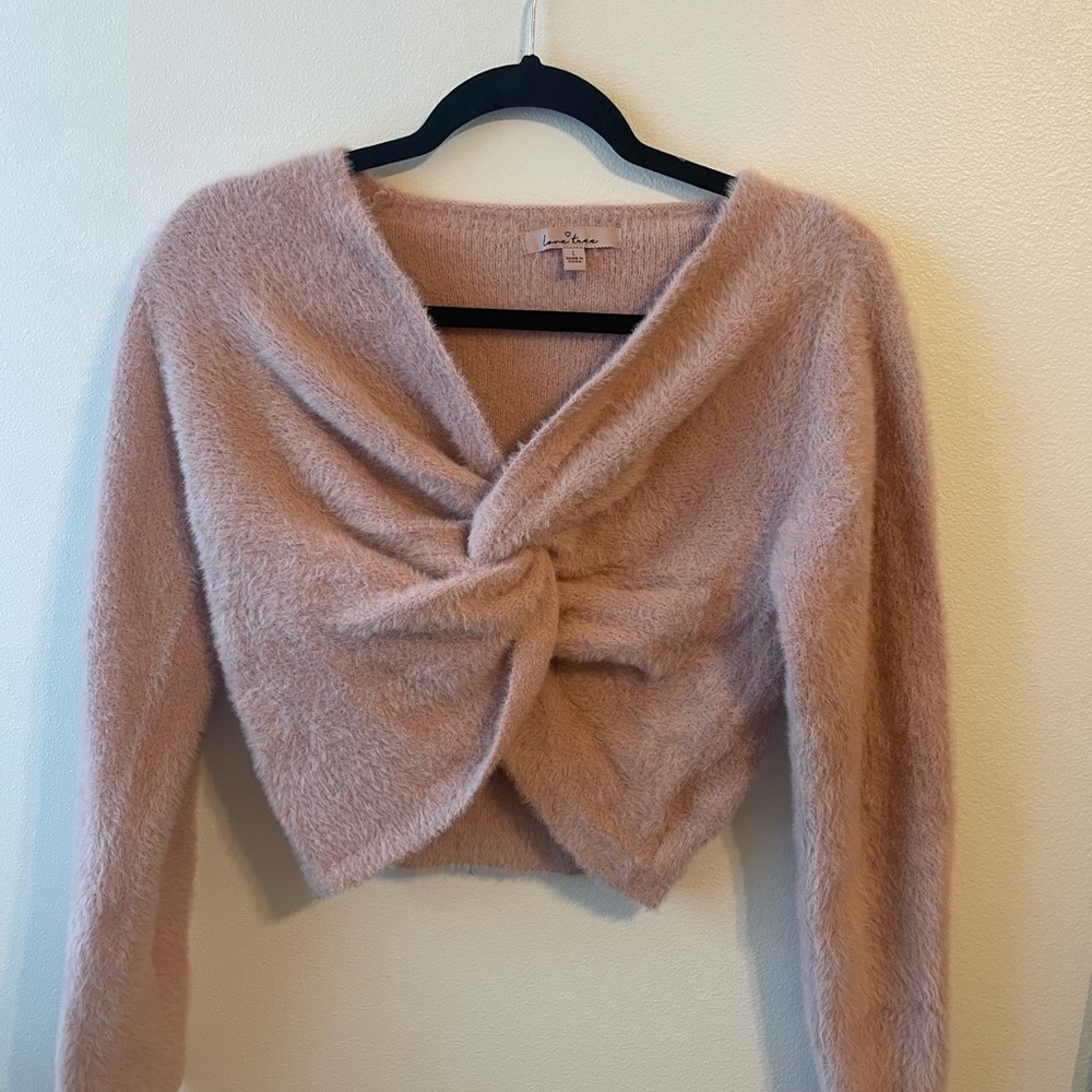 Love Tree Blush Pink Fuzzy Top